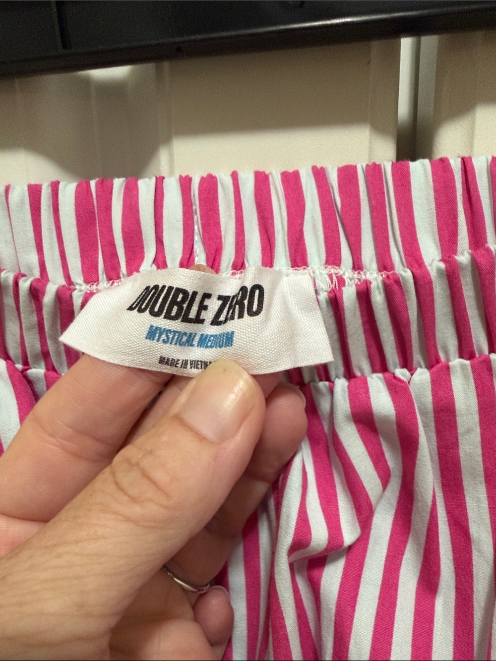 NWT Cotton Pink pinstripe poplin midi skirt sz M - Picture 3 of 5